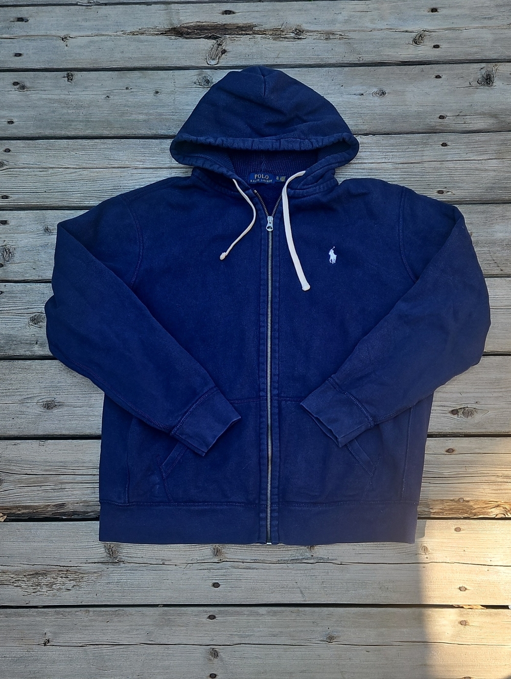 Ralph Lauren Navy Blue Full-Zip Hooded Sweater